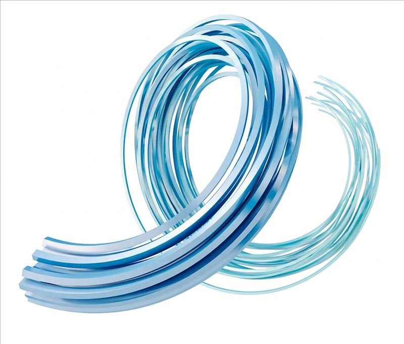 Flowing blue ribbons representing delivery and motion